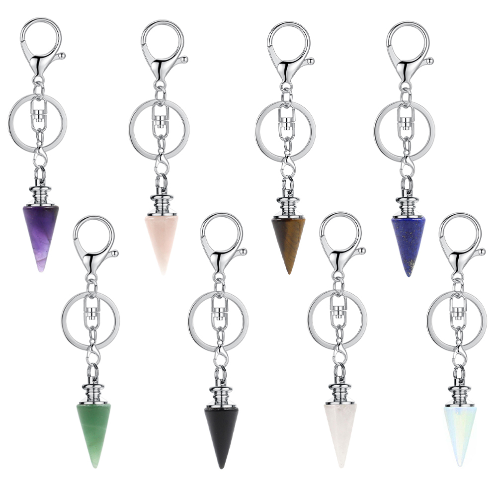 Crystal Pendant Gem Chakra Healing Stone Key Chain, Woman, Man's Birthday Gift