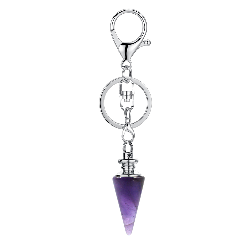 Crystal Pendant Gem Chakra Healing Stone Key Chain, Woman, Man's Birthday Gift