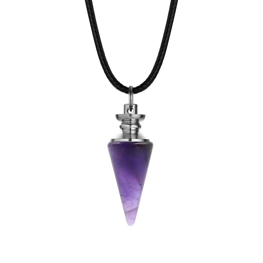Crystal Pendant Gem Chakra Healing Stone Neckle Jewelry, Birthday Gift for Women and Men