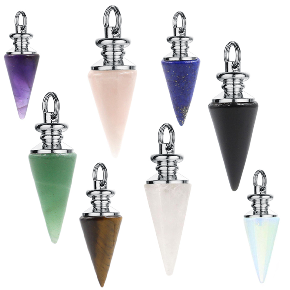 Crystal Pendant Gem Chakra Healing Stone Neckle Jewelry, Birthday Gift for Women and Men