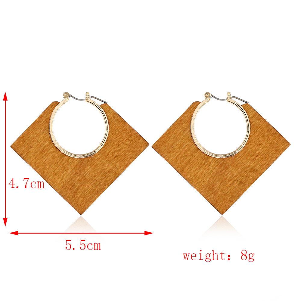 Geometric classic solid color log diamond hollow alloy earrings