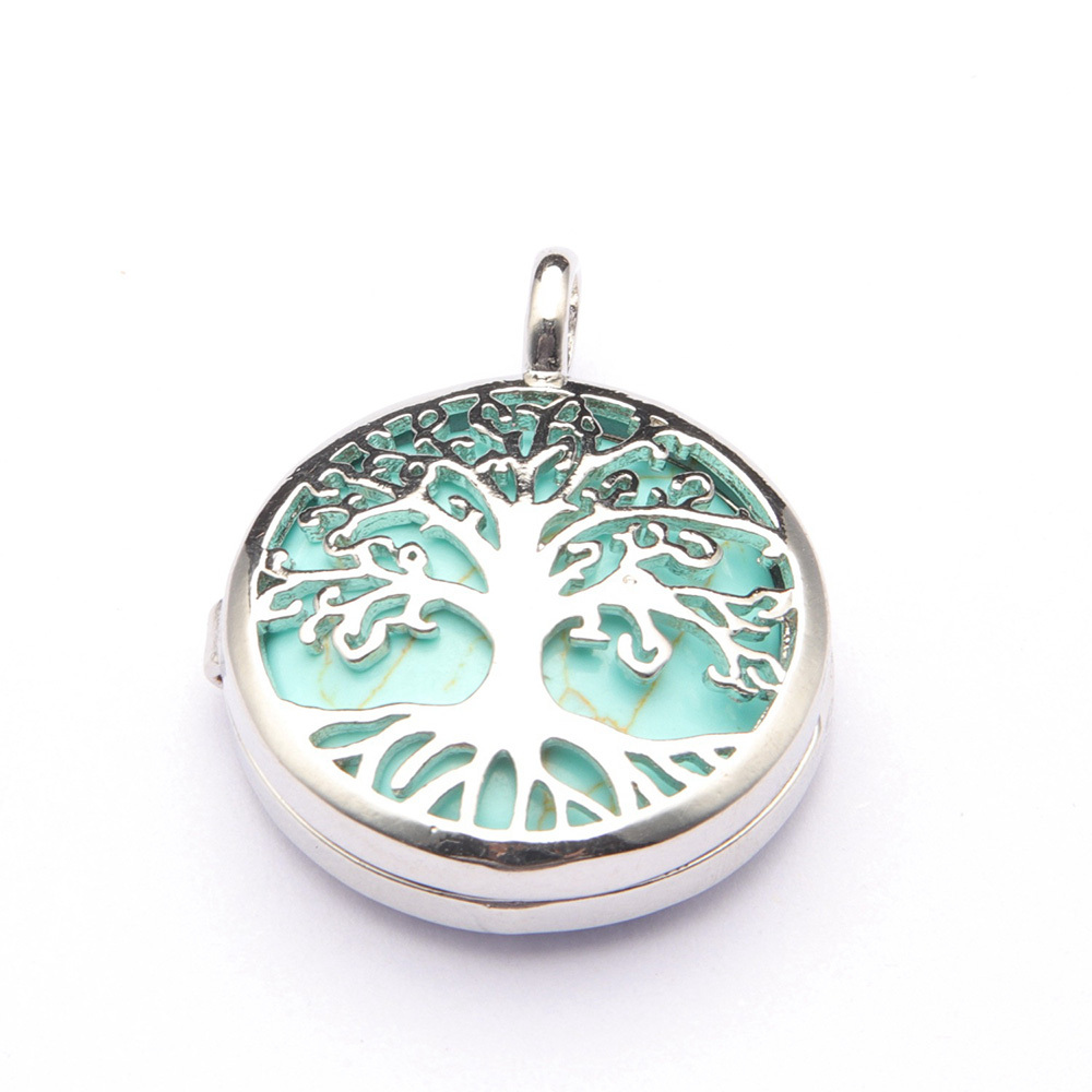 Fashion hollow tree of life pendant healing crystal pendant necklace jewelry gift