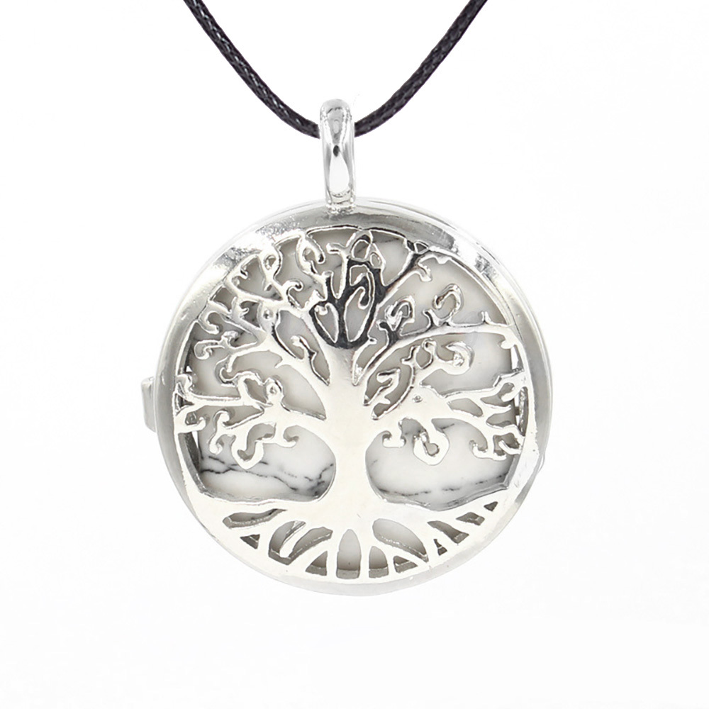 Fashion hollow tree of life pendant healing crystal pendant necklace jewelry gift