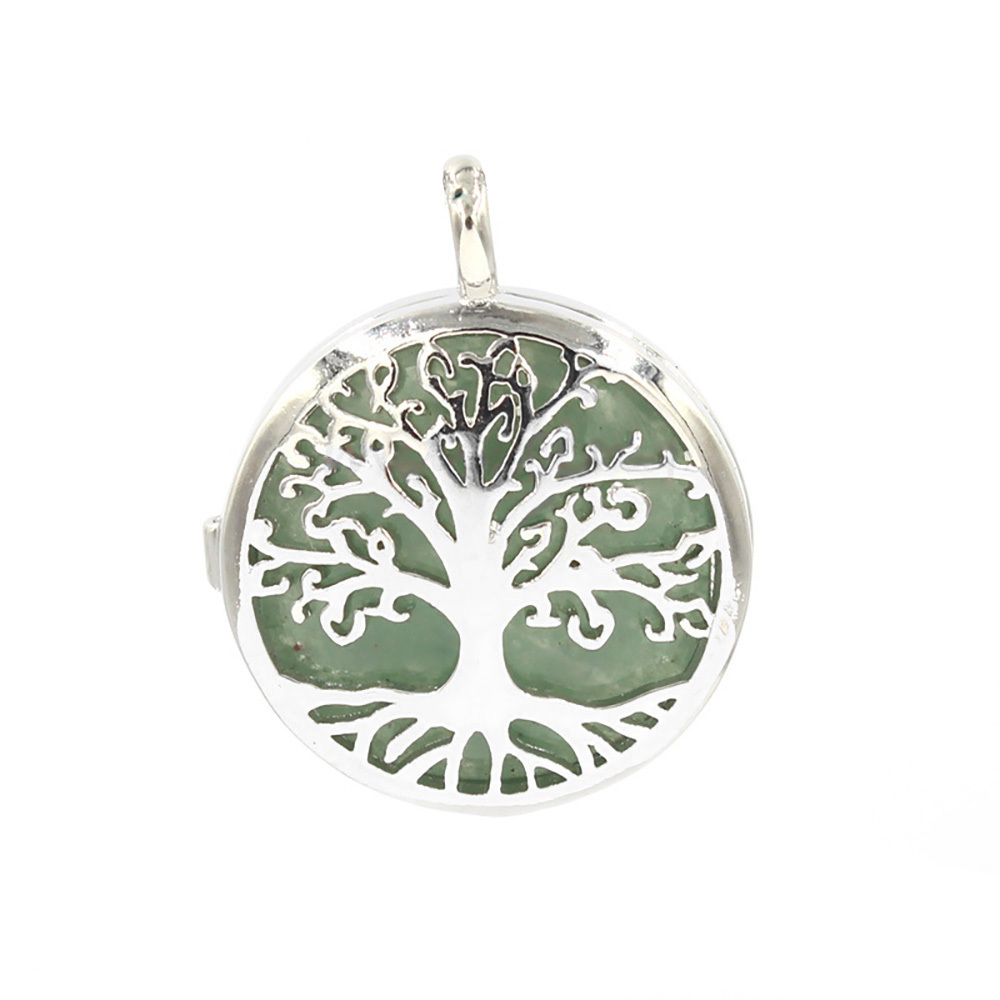 Fashion hollow tree of life pendant healing crystal pendant necklace jewelry gift