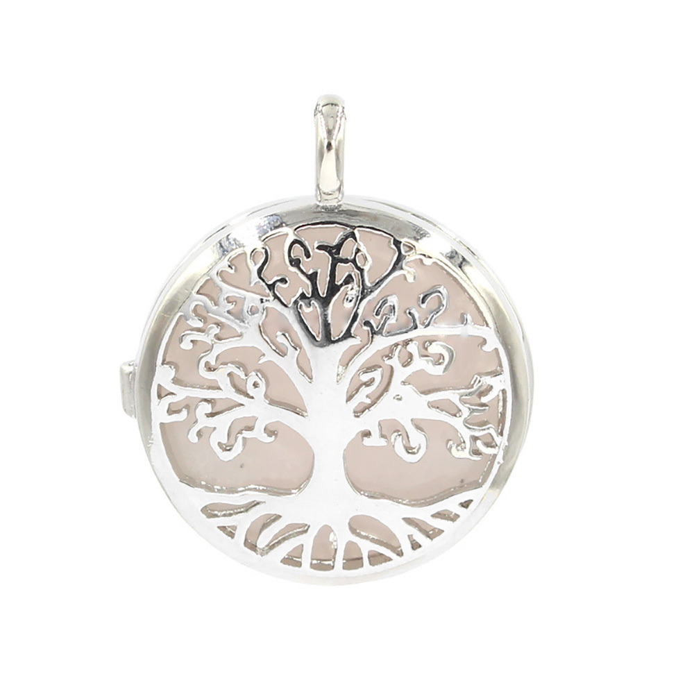 Fashion hollow tree of life pendant healing crystal pendant necklace jewelry gift