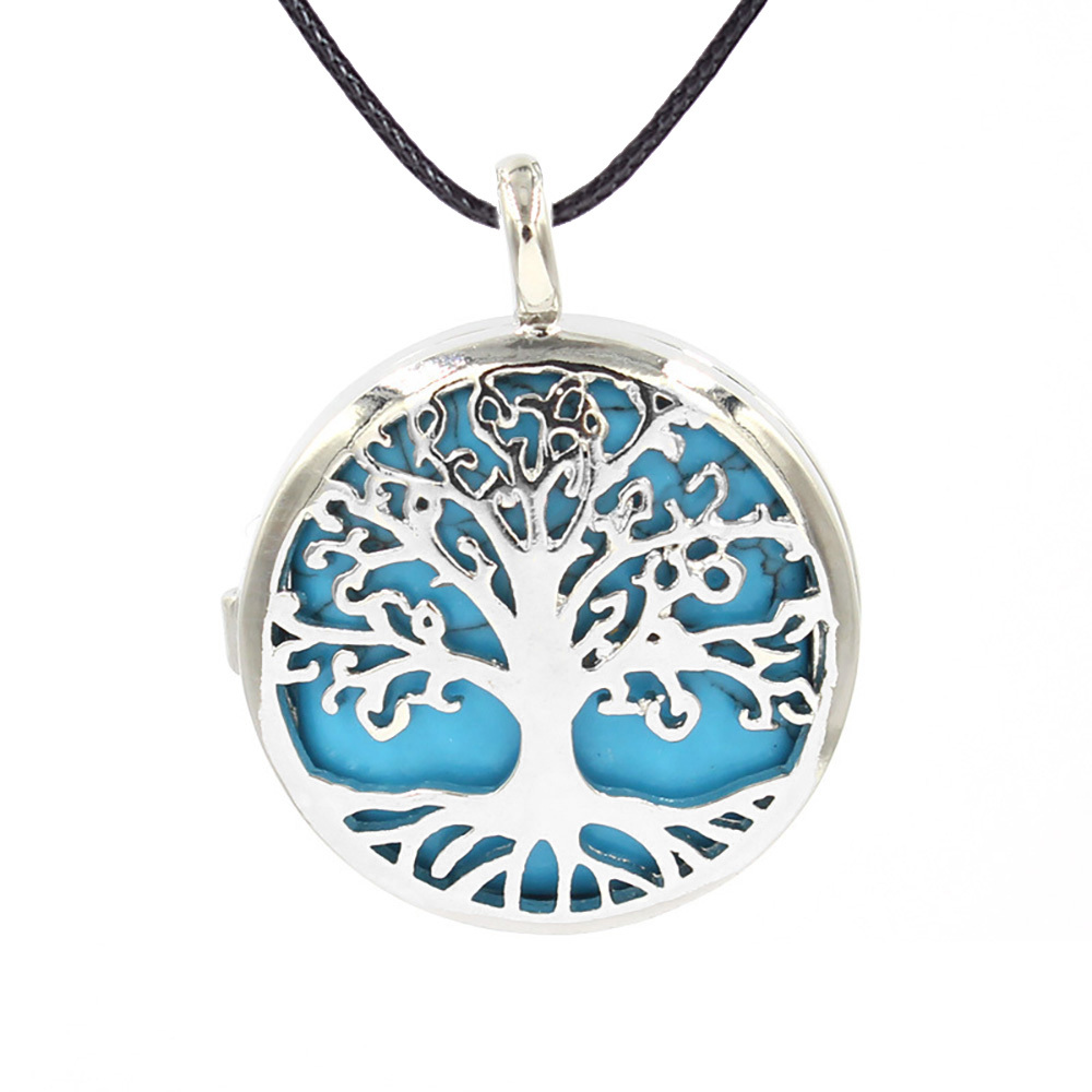 Fashion hollow tree of life pendant healing crystal pendant necklace jewelry gift