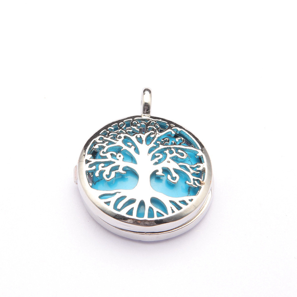 Fashion hollow tree of life pendant healing crystal pendant necklace jewelry gift