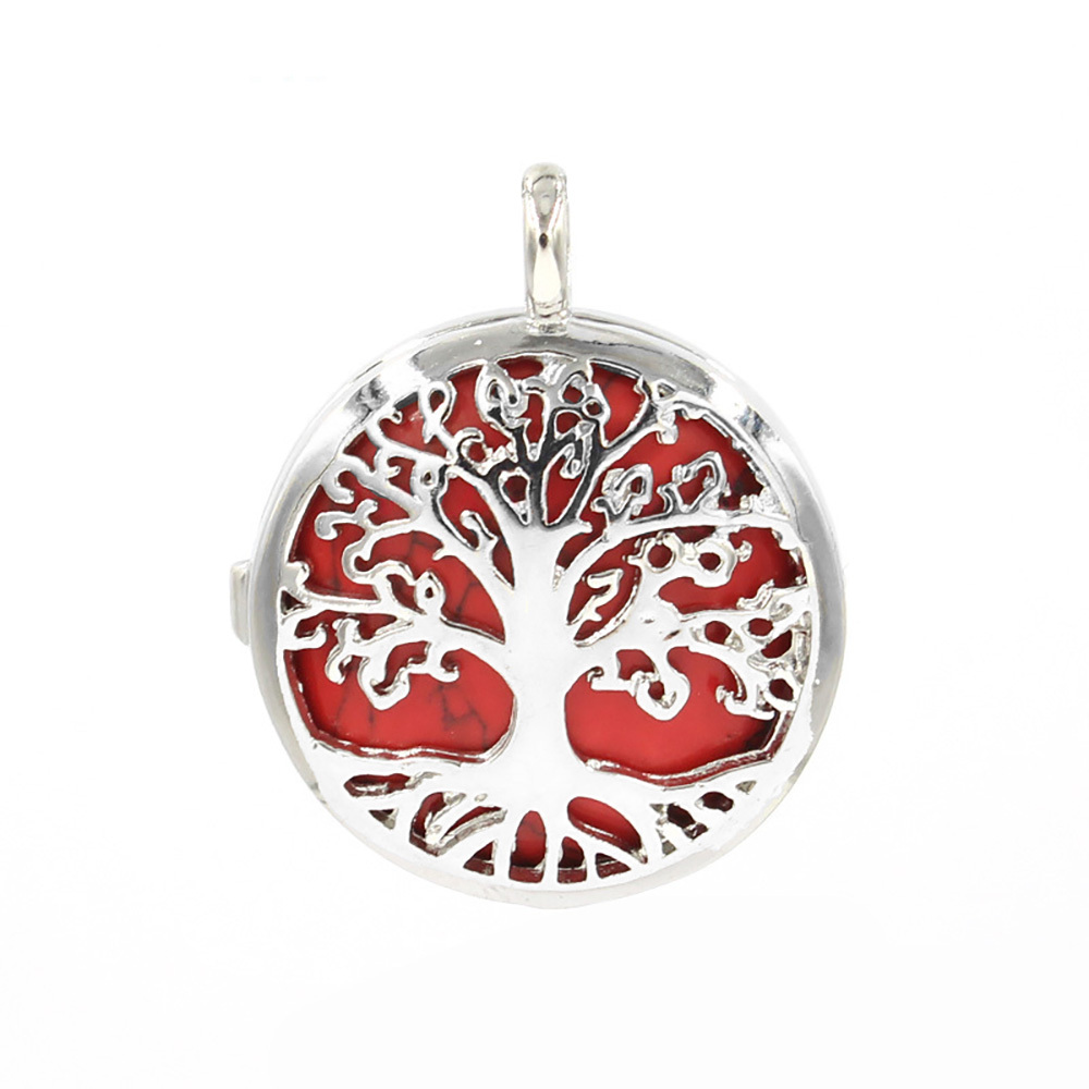 Fashion hollow tree of life pendant healing crystal pendant necklace jewelry gift