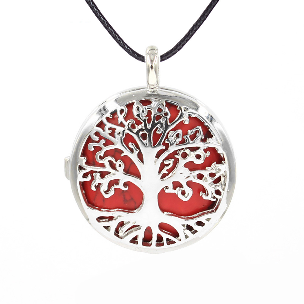 Fashion hollow tree of life pendant healing crystal pendant necklace jewelry gift