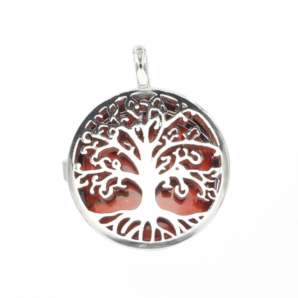 Fashion hollow tree of life pendant healing crystal pendant necklace jewelry gift