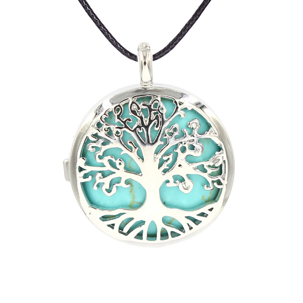Fashion hollow tree of life pendant healing crystal pendant necklace jewelry gift