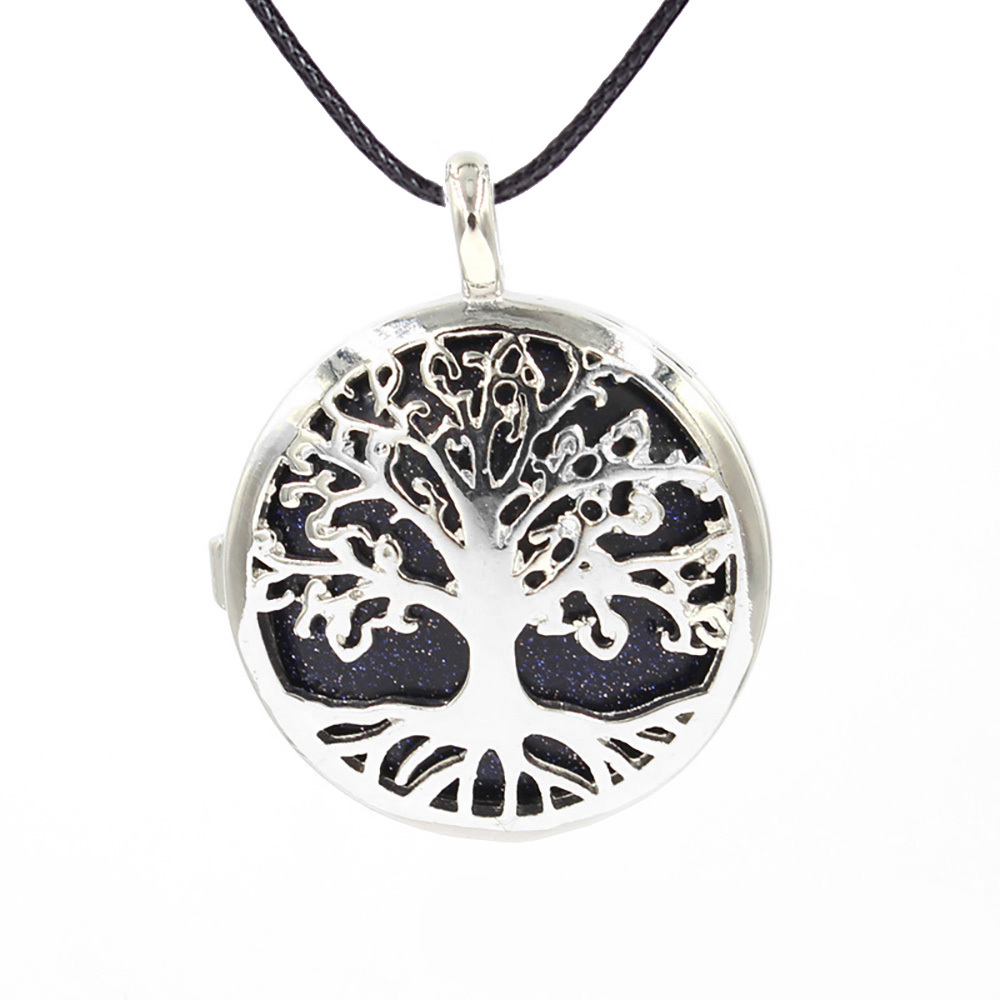 Fashion hollow tree of life pendant healing crystal pendant necklace jewelry gift