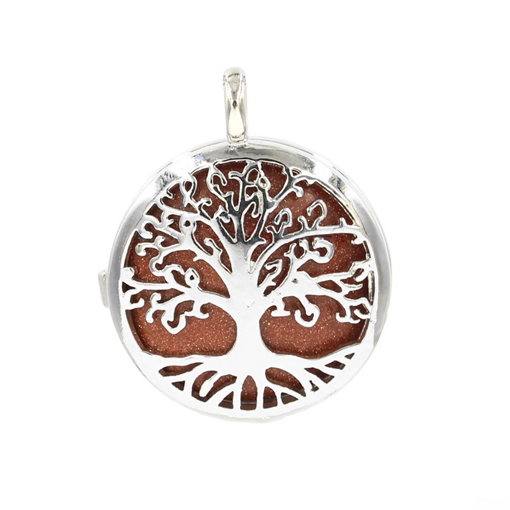 Fashion hollow tree of life pendant healing crystal pendant necklace jewelry gift
