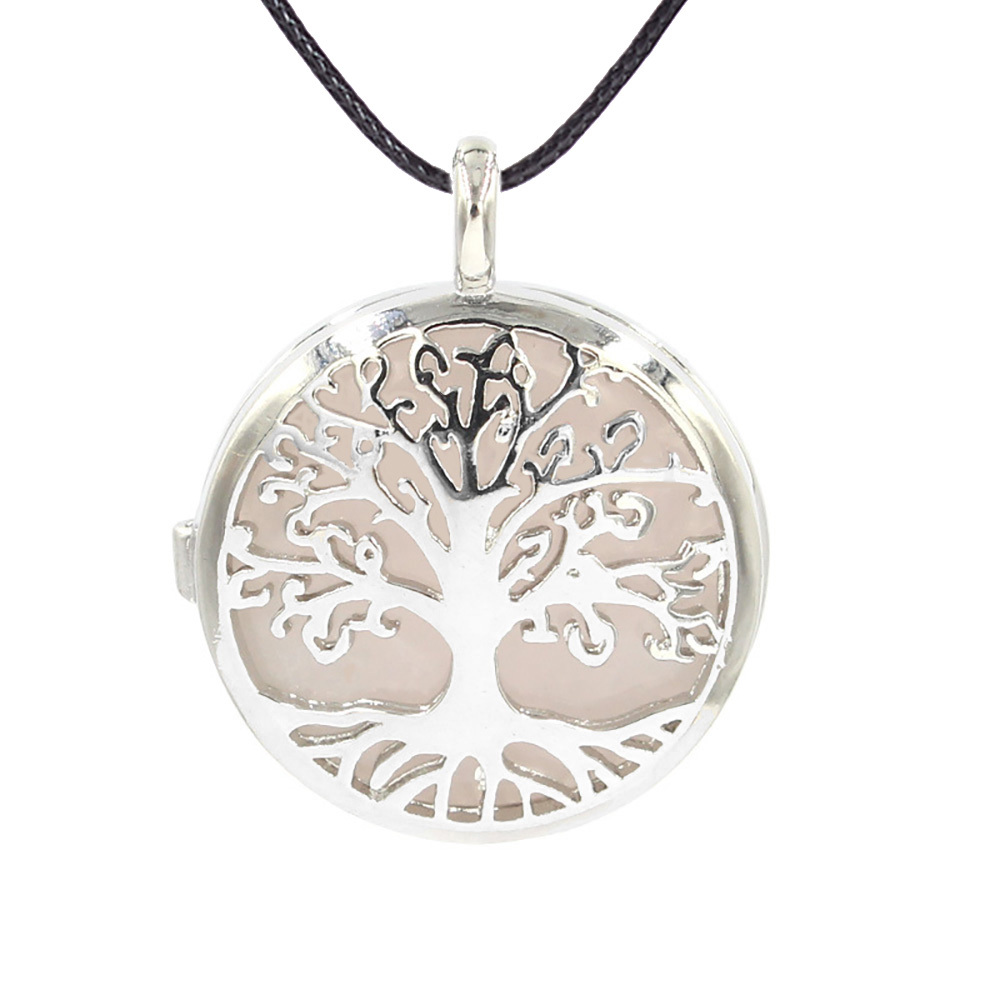 Fashion hollow tree of life pendant healing crystal pendant necklace jewelry gift
