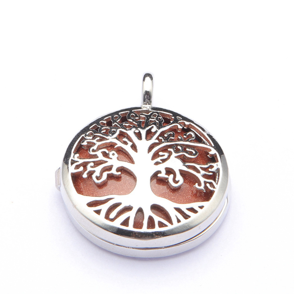 Fashion hollow tree of life pendant healing crystal pendant necklace jewelry gift