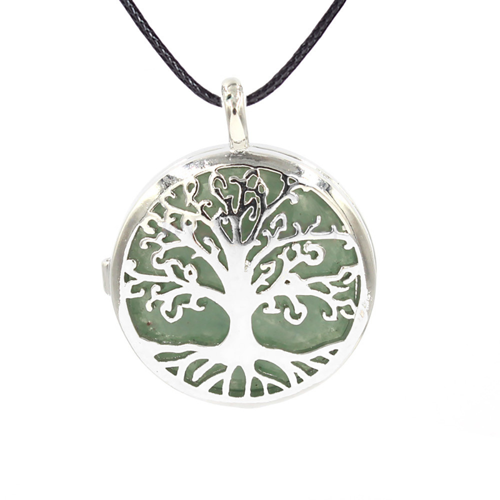 Fashion hollow tree of life pendant healing crystal pendant necklace jewelry gift