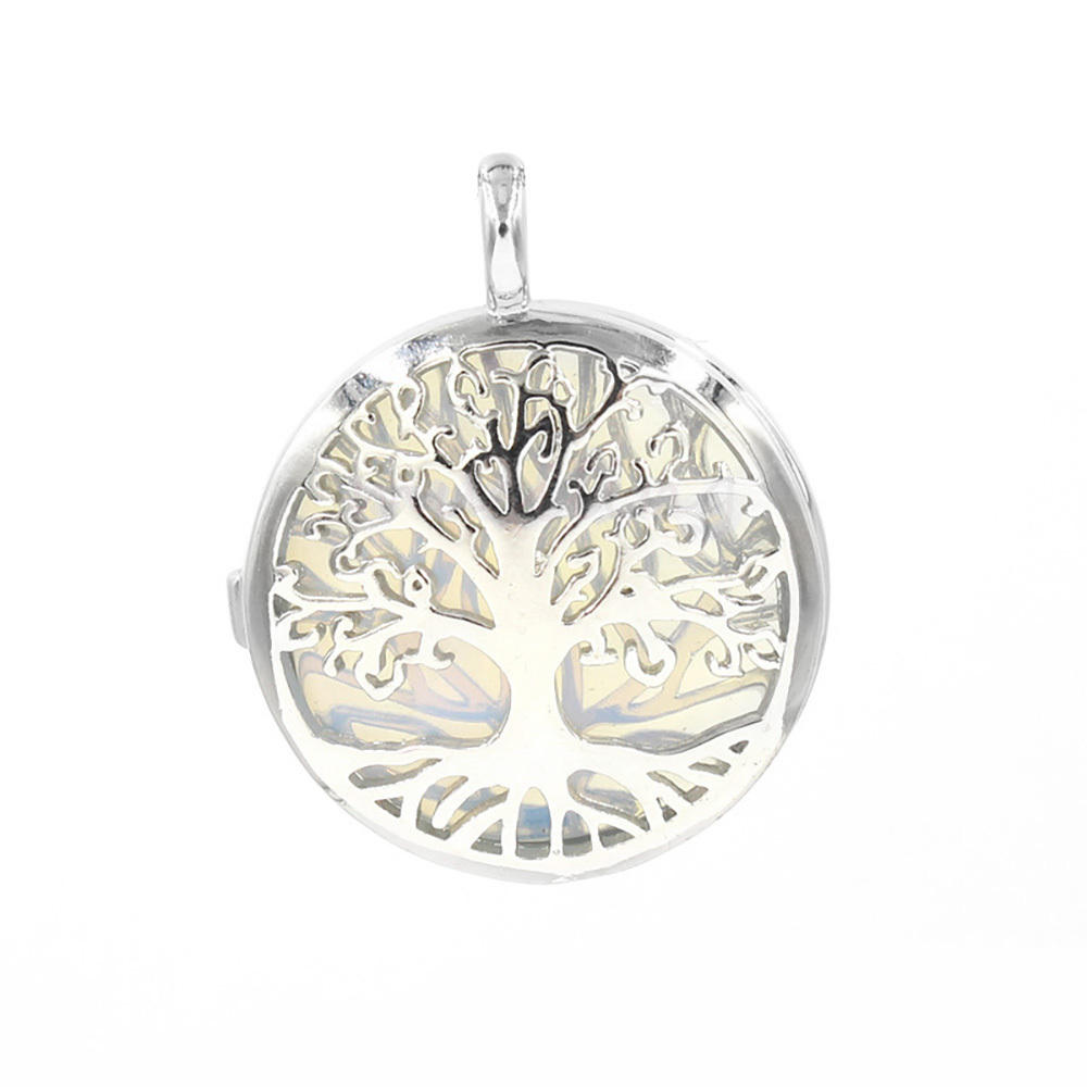 Fashion hollow tree of life pendant healing crystal pendant necklace jewelry gift