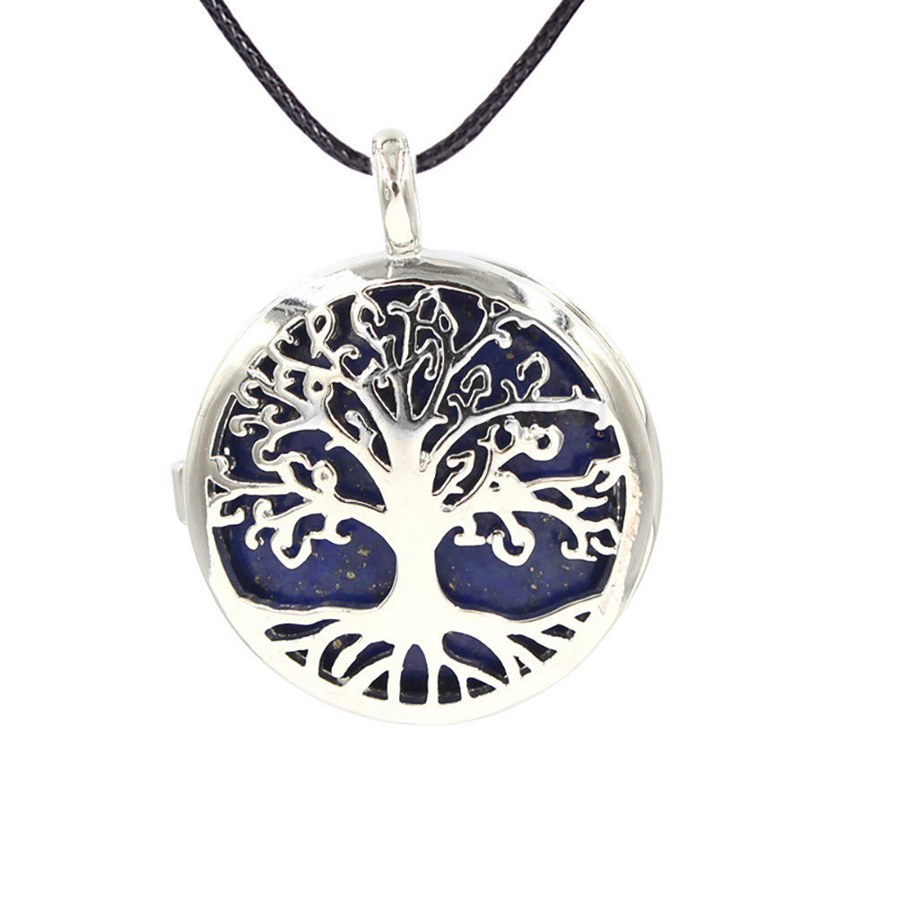 Fashion hollow tree of life pendant healing crystal pendant necklace jewelry gift