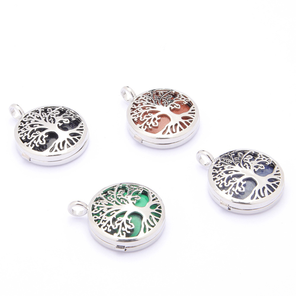 Fashion hollow tree of life pendant healing crystal pendant necklace jewelry gift