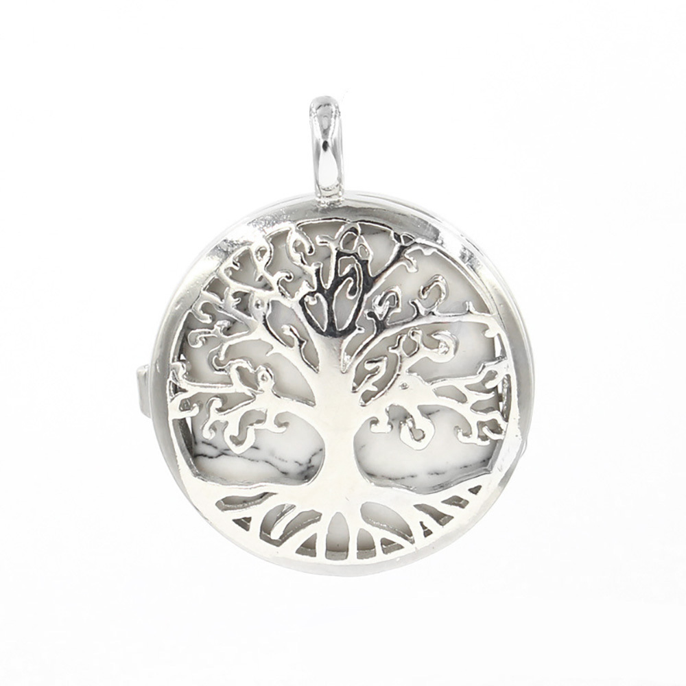 Fashion hollow tree of life pendant healing crystal pendant necklace jewelry gift