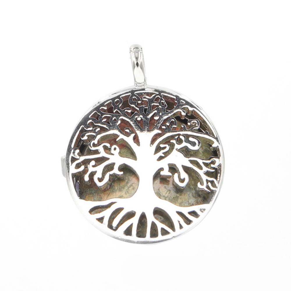 Fashion hollow tree of life pendant healing crystal pendant necklace jewelry gift