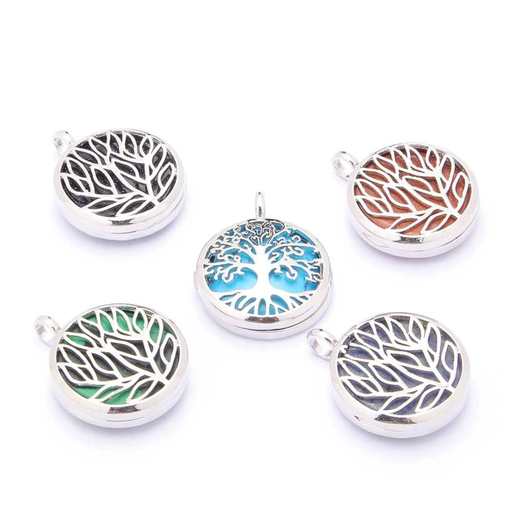 Fashion hollow tree of life pendant healing crystal pendant necklace jewelry gift