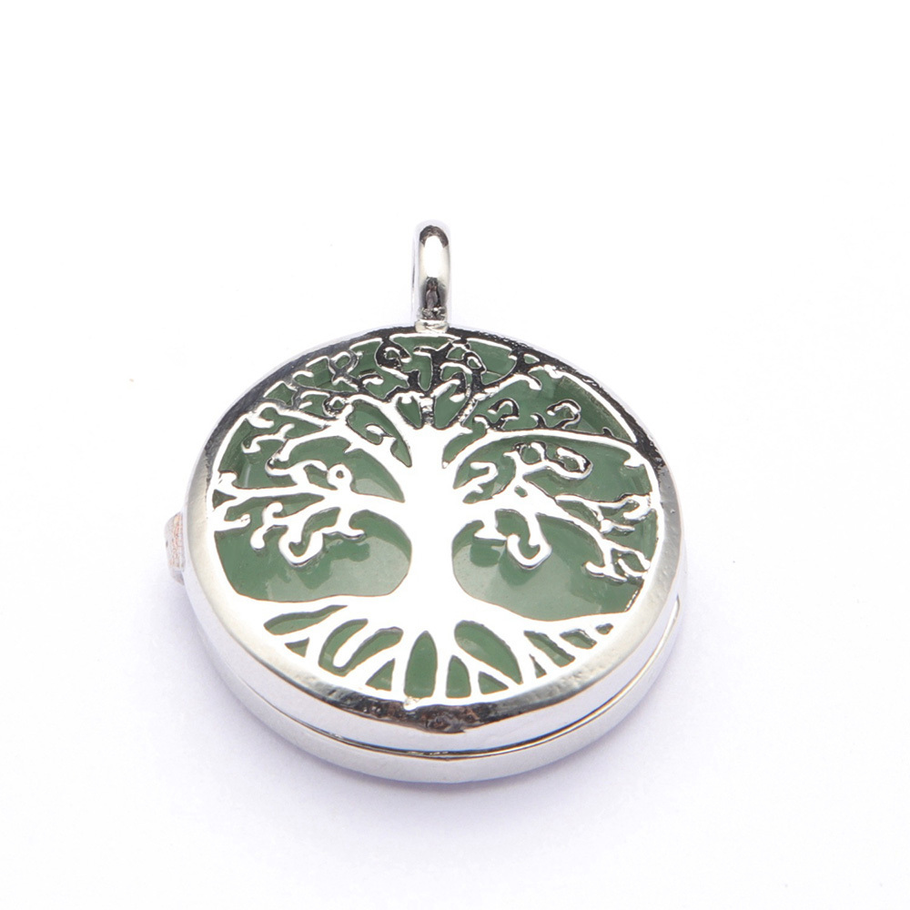 Fashion hollow tree of life pendant healing crystal pendant necklace jewelry gift