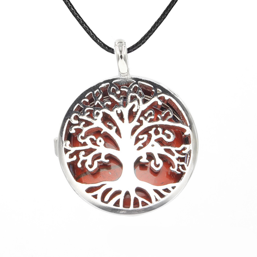 Fashion hollow tree of life pendant healing crystal pendant necklace jewelry gift