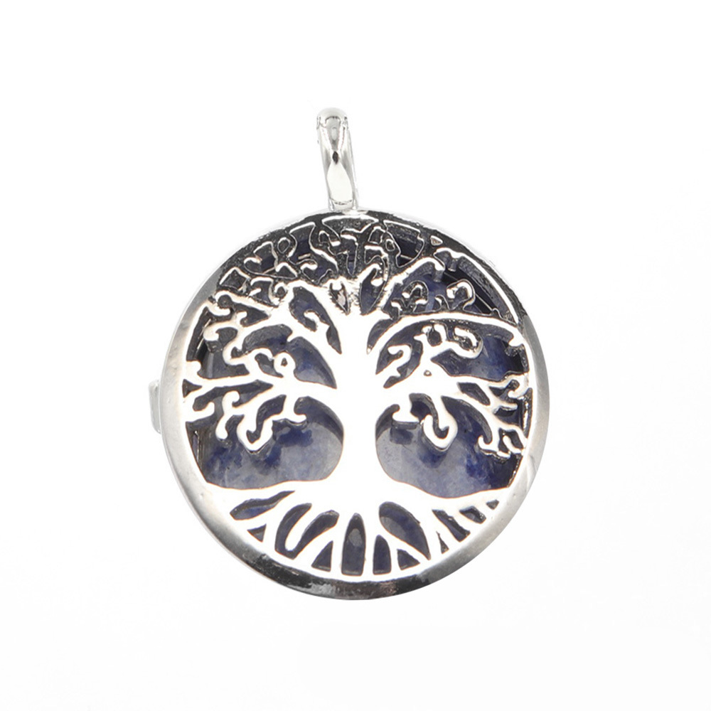 Fashion hollow tree of life pendant healing crystal pendant necklace jewelry gift