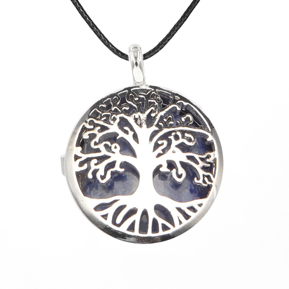 Fashion hollow tree of life pendant healing crystal pendant necklace jewelry gift