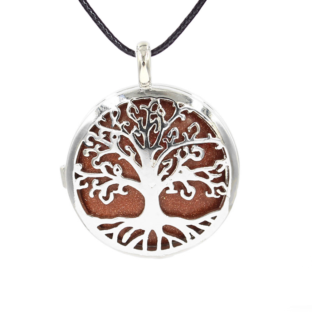 Fashion hollow tree of life pendant healing crystal pendant necklace jewelry gift
