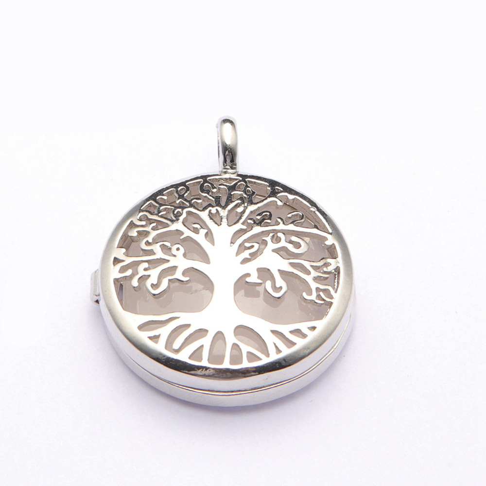 Fashion hollow tree of life pendant healing crystal pendant necklace jewelry gift