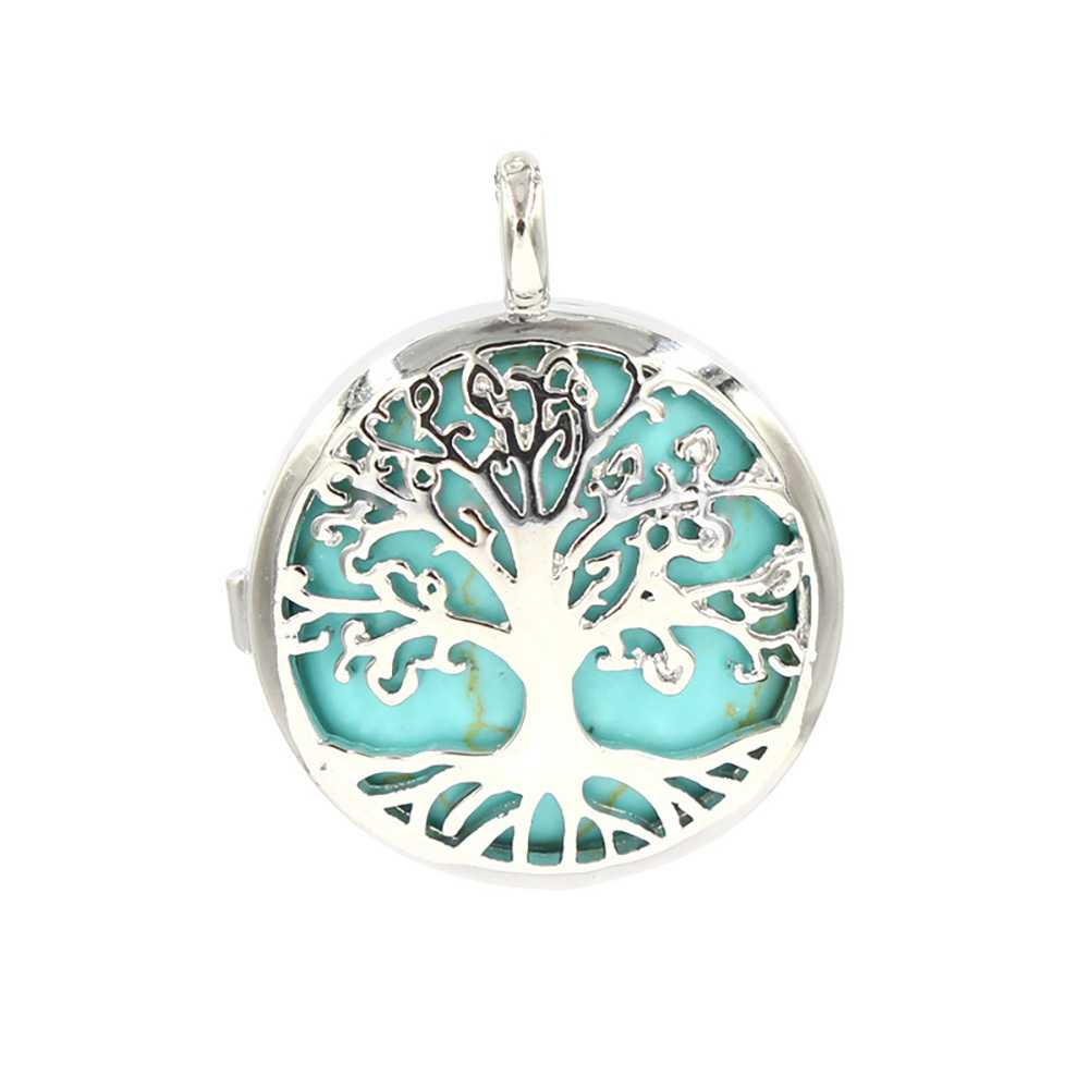 Fashion hollow tree of life pendant healing crystal pendant necklace jewelry gift