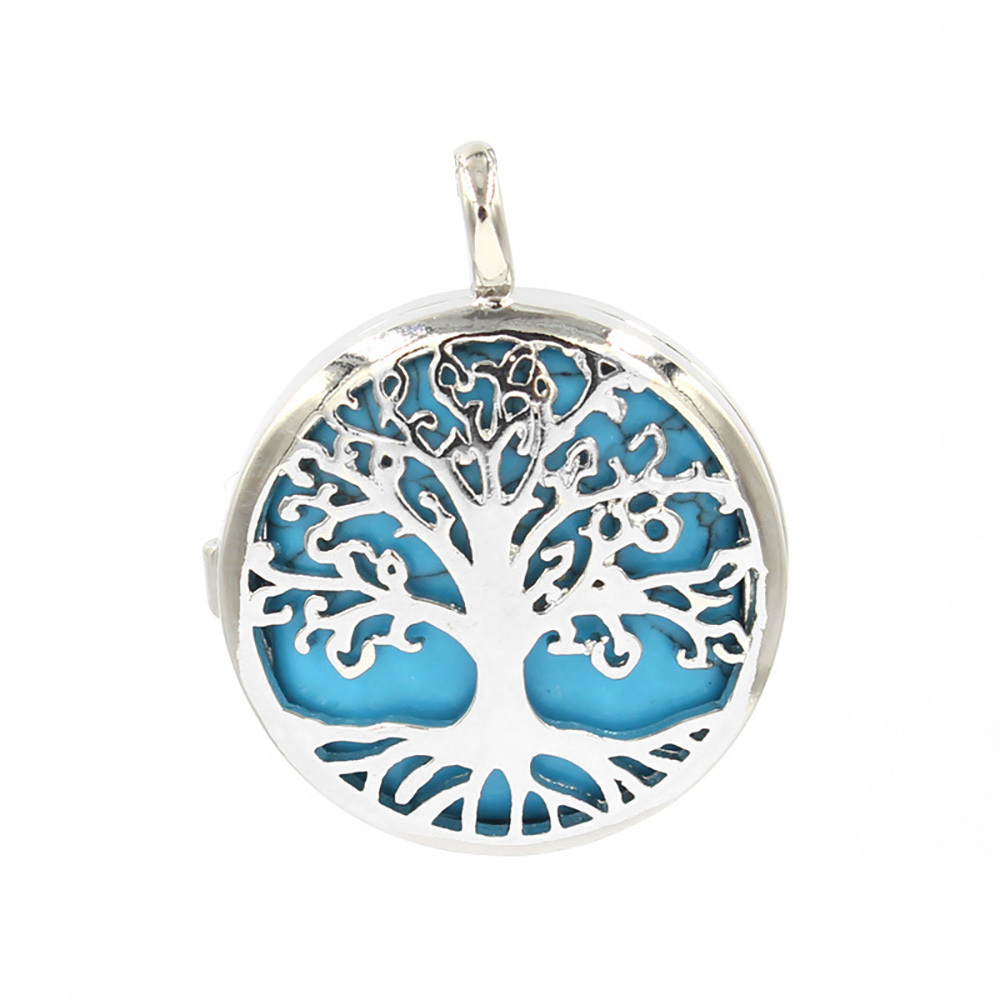 Fashion hollow tree of life pendant healing crystal pendant necklace jewelry gift