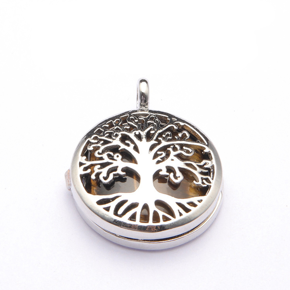 Fashion hollow tree of life pendant healing crystal pendant necklace jewelry gift