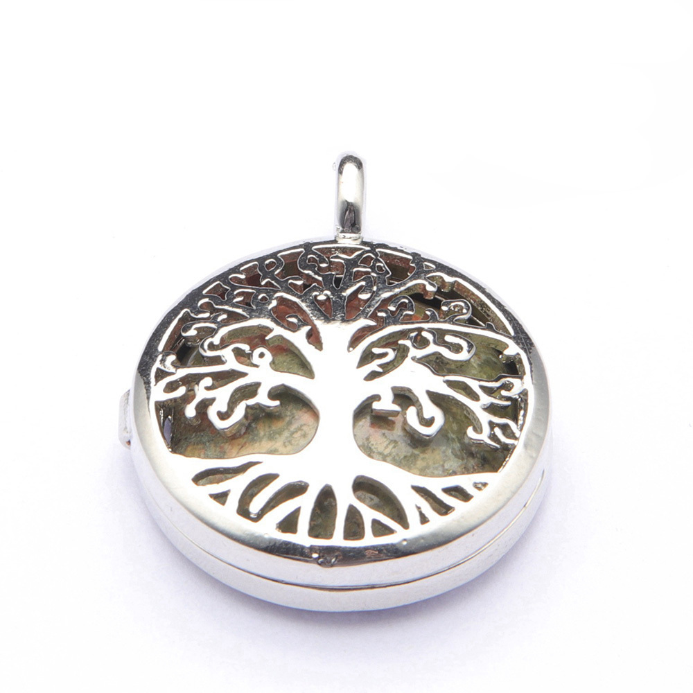 Fashion hollow tree of life pendant healing crystal pendant necklace jewelry gift