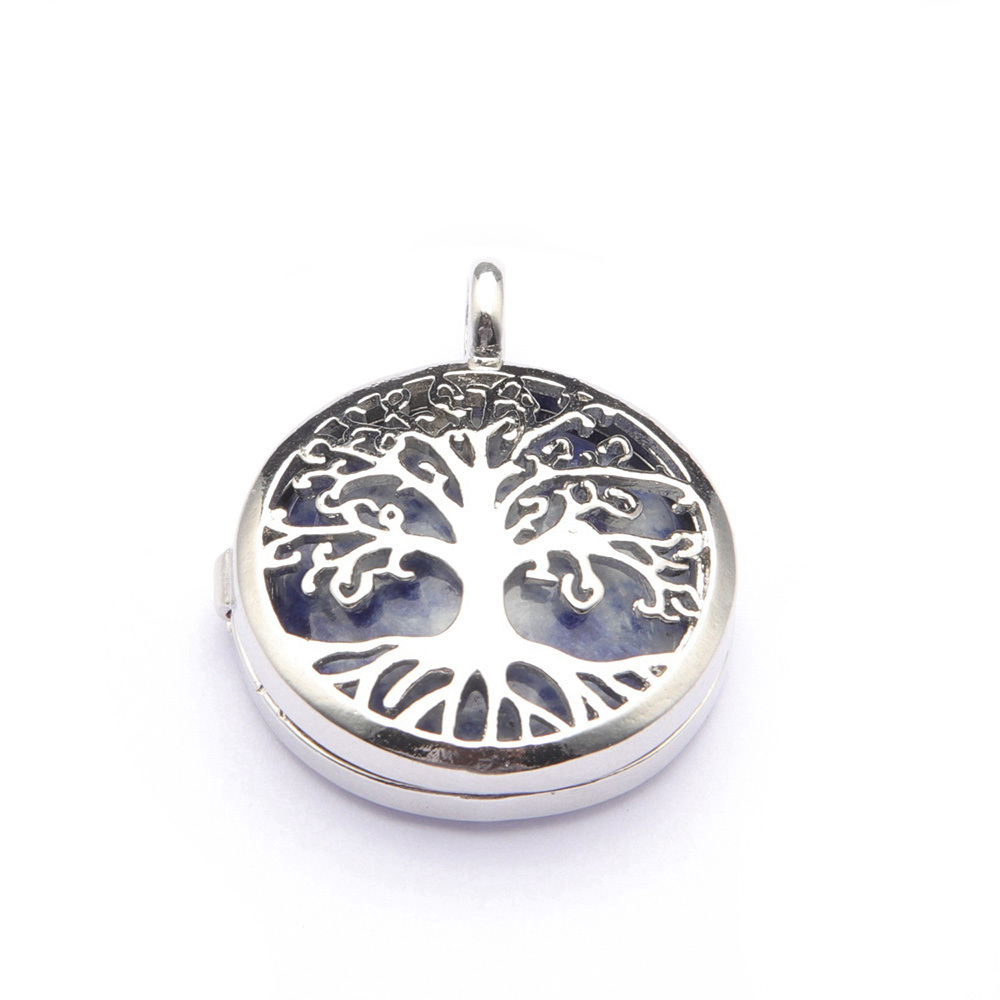 Fashion hollow tree of life pendant healing crystal pendant necklace jewelry gift