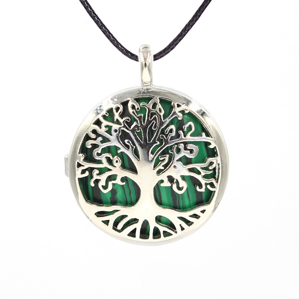 Fashion hollow tree of life pendant healing crystal pendant necklace jewelry gift