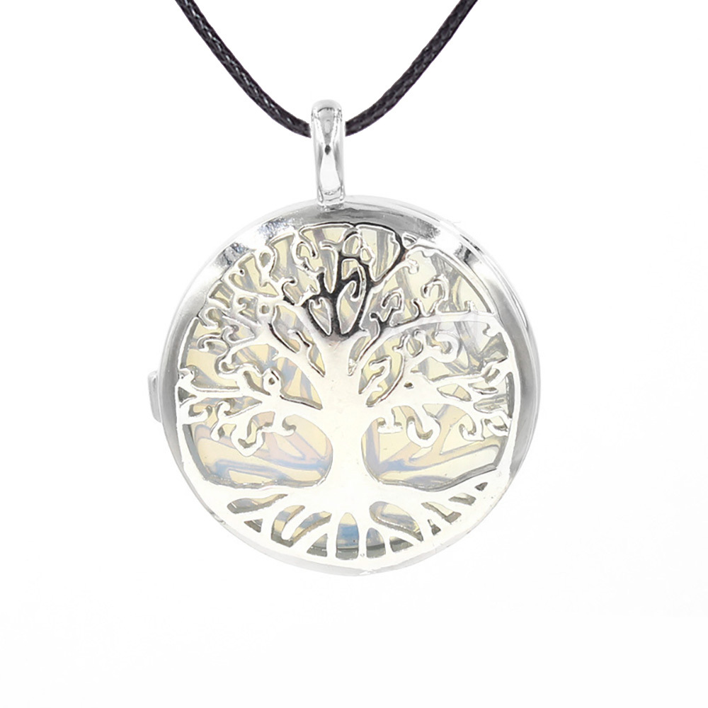 Fashion hollow tree of life pendant healing crystal pendant necklace jewelry gift