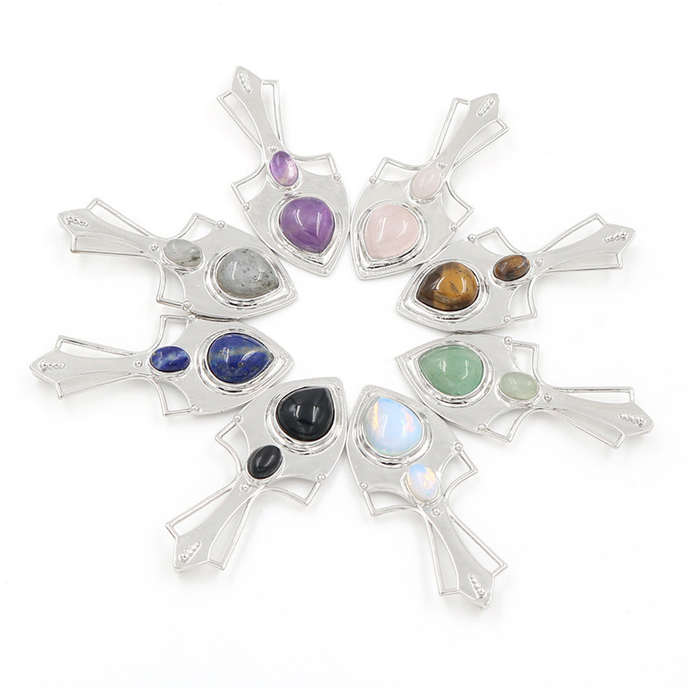 Crystal pendant note pendant necklace gemstone jewelry, gift for men, women