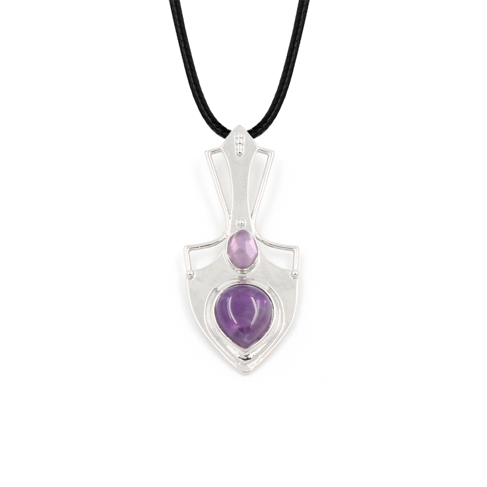 Crystal pendant note pendant necklace gemstone jewelry, gift for men, women
