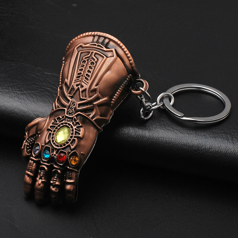 Avengers Captain America Iron Man Thor Hammer Key Chain Thanos Palm Key Chain Car Key Ring