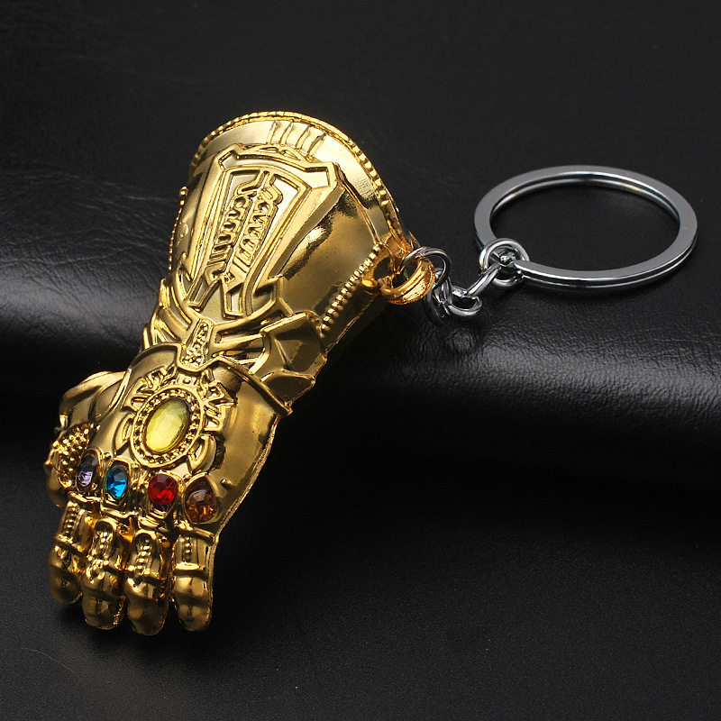 Avengers Captain America Iron Man Thor Hammer Key Chain Thanos Palm Key Chain Car Key Ring