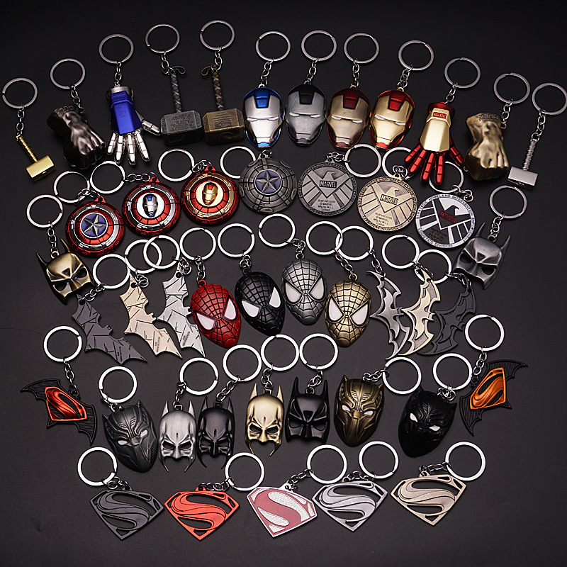 Avengers Captain America Iron Man Thor Hammer Key Chain Thanos Palm Key Chain Car Key Ring