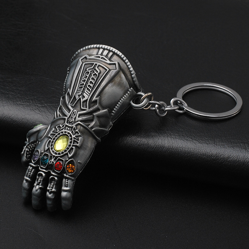 Avengers Captain America Iron Man Thor Hammer Key Chain Thanos Palm Key Chain Car Key Ring