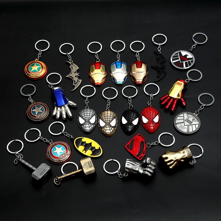Avengers Captain America Iron Man Thor Hammer Key Chain Thanos Palm Key Chain Car Key Ring