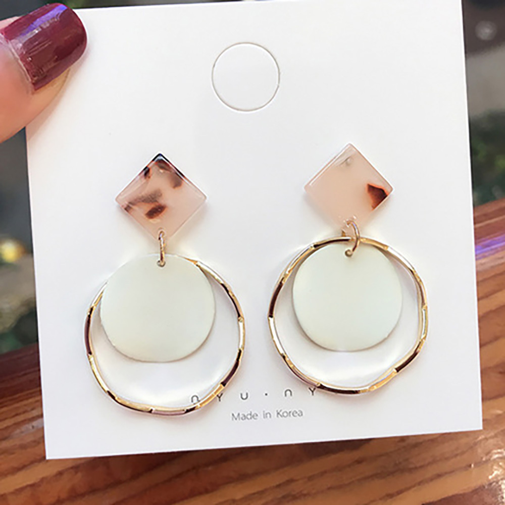 Sweet candy color simple circle earrings super fairy hollow earrings