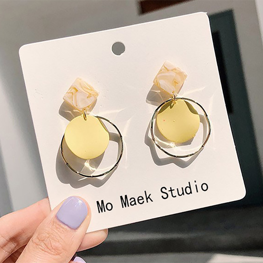 Sweet candy color simple circle earrings super fairy hollow earrings
