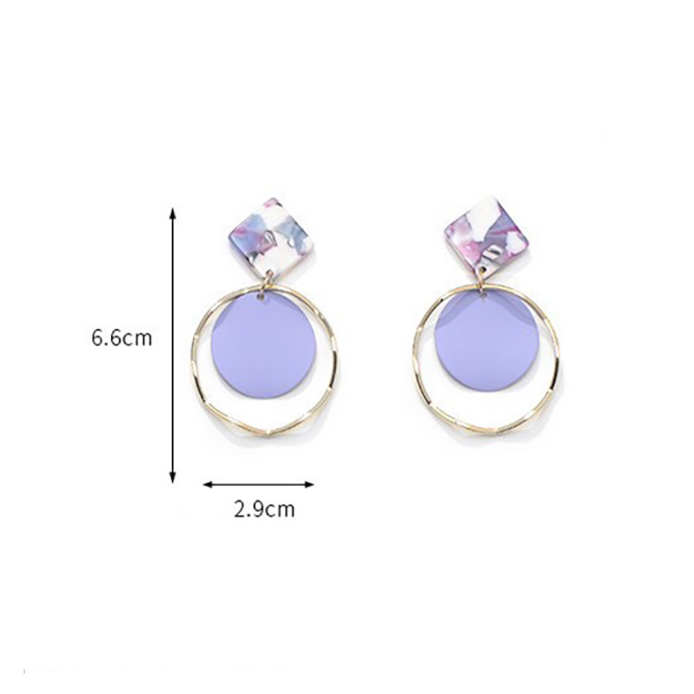 Sweet candy color simple circle earrings super fairy hollow earrings