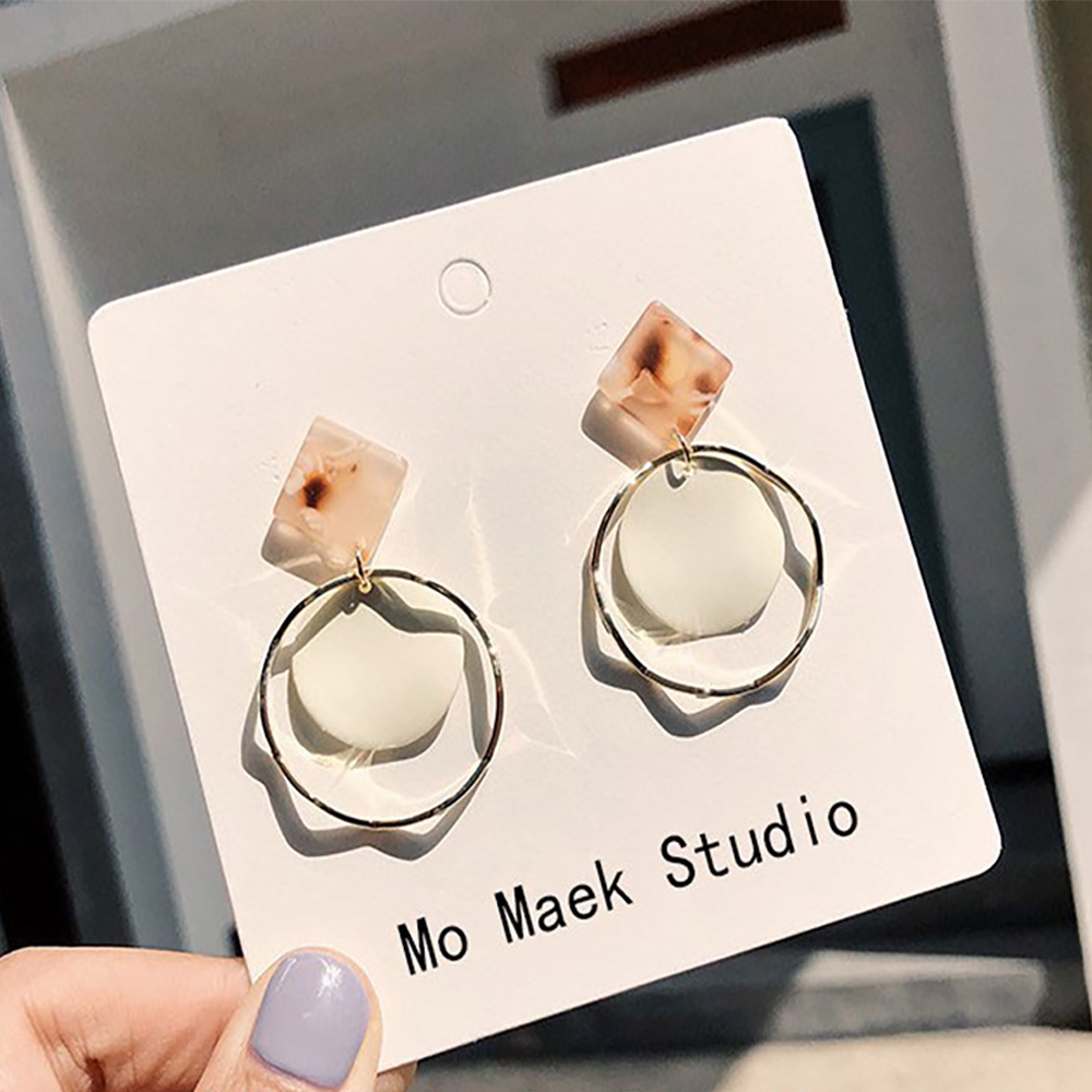 Sweet candy color simple circle earrings super fairy hollow earrings